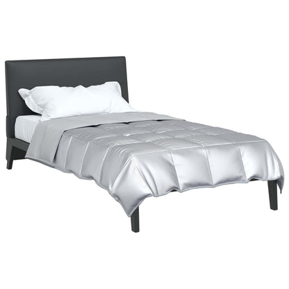 vidaXL Summer Duvet Silver 135 x 200 cm Satin and Microfiber
