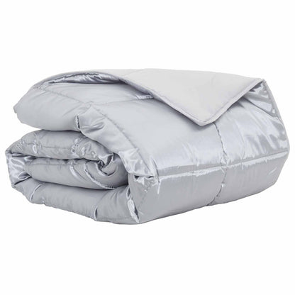 vidaXL Summer Duvet Silver 240 x 260 cm Satin and Microfiber