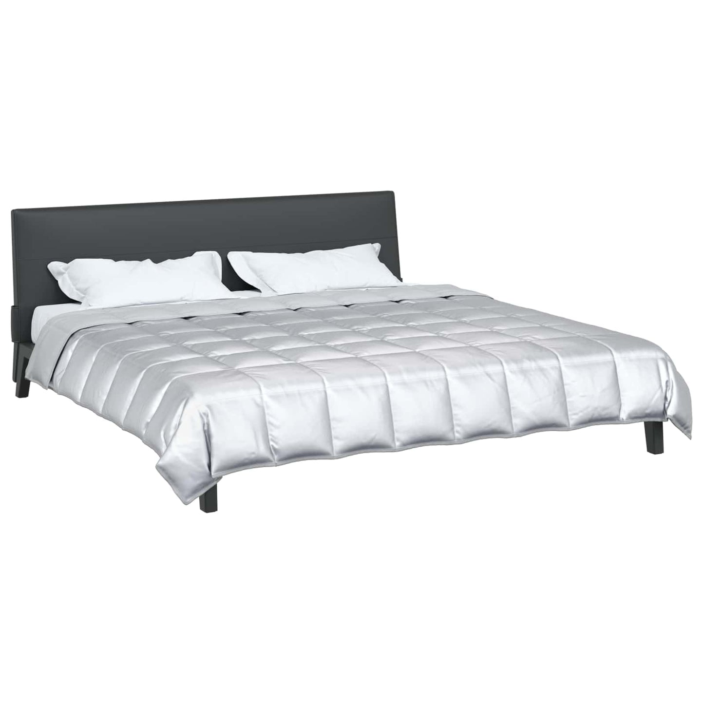 vidaXL Summer Duvet Silver 240 x 260 cm Satin and Microfiber