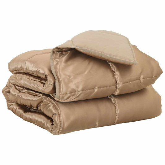 vidaXL Full Year Duvet Gold 140 x 200 cm Satin and Microfiber