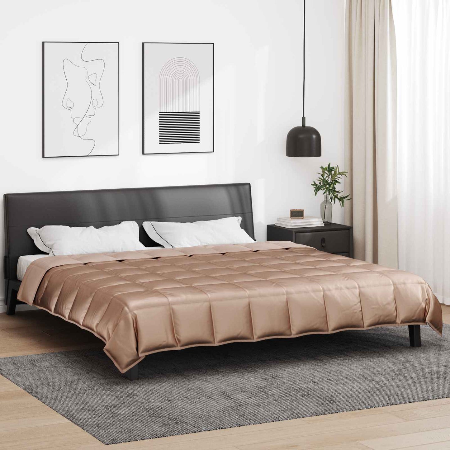vidaXL Full Year Duvet Gold 200 x 200 cm Satin and Microfiber