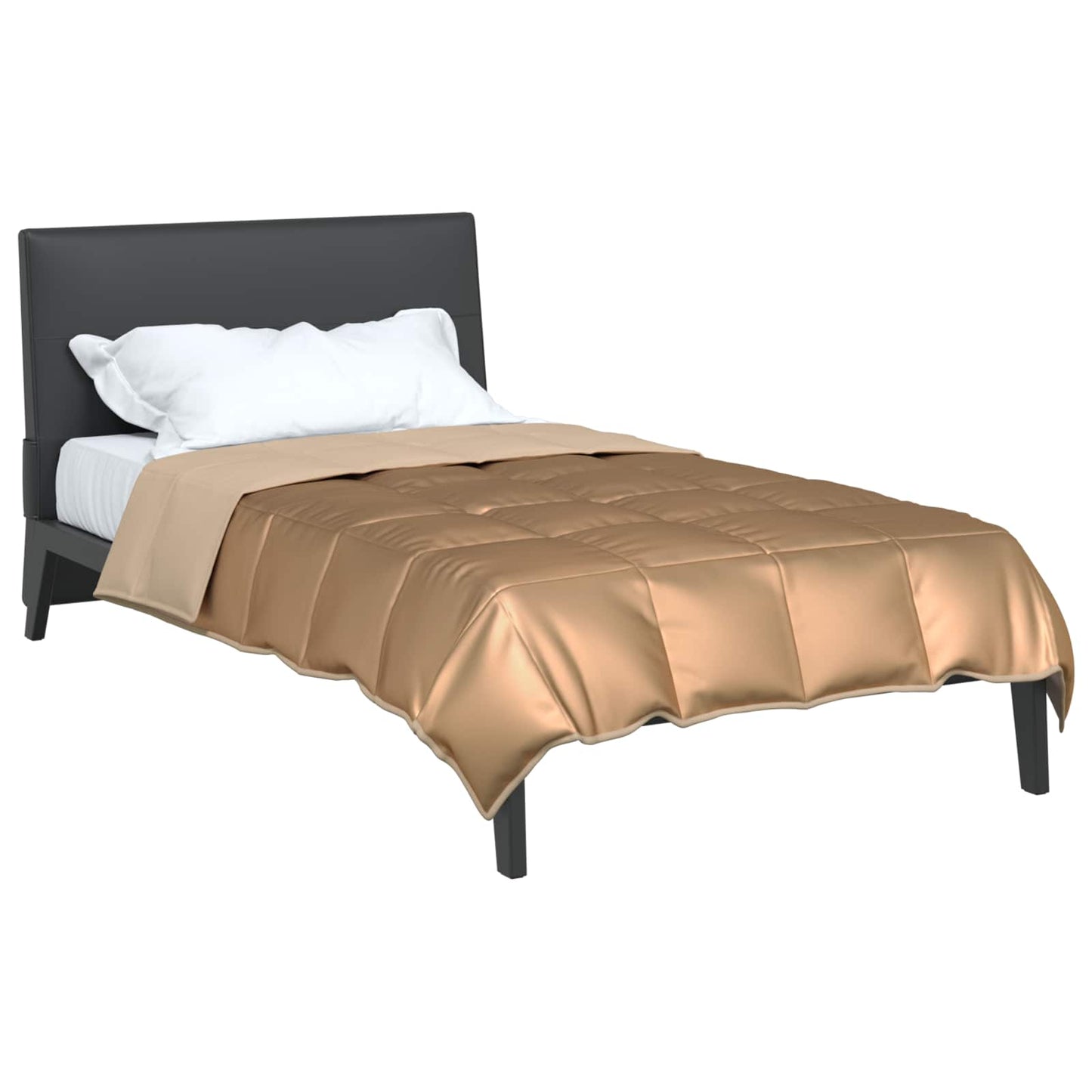 vidaXL Full Year Duvet Gold 140 x 220 cm Satin and Microfiber