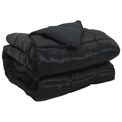 vidaXL Full Year Duvet Black 200 x 200 cm Satin and Microfiber