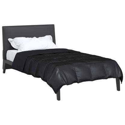 vidaXL Full Year Duvet Black 155 x 220 cm Satin and Microfiber