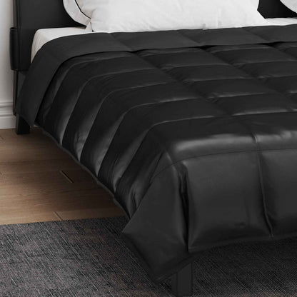 vidaXL Full Year Duvet Black 200 x 220 cm Satin and Microfiber