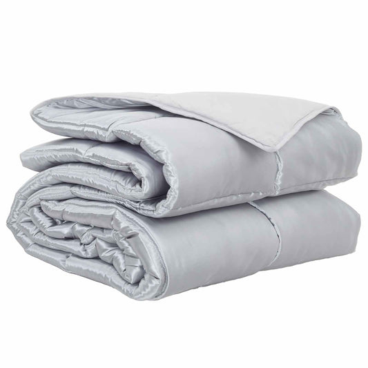vidaXL Full Year Duvet Silver 135 x 200 cm Satin and Microfiber