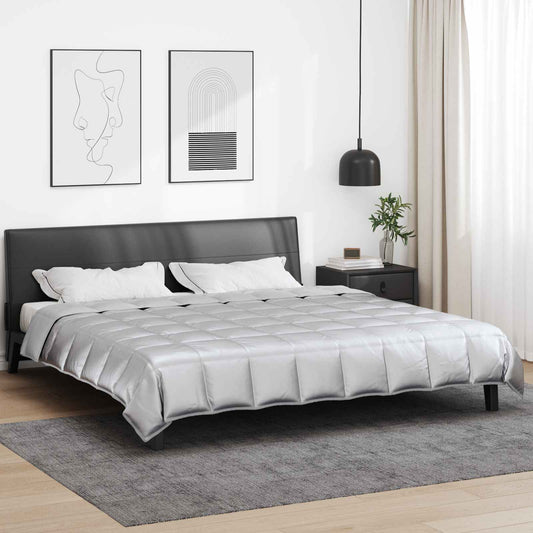 vidaXL Full Year Duvet Silver 220 x 260 cm Satin and Microfiber