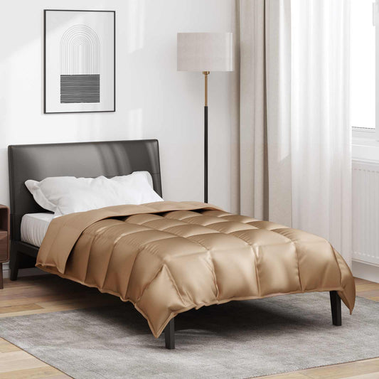 vidaXL Winter Duvet Gold 135 x 200 cm Satin and Microfiber