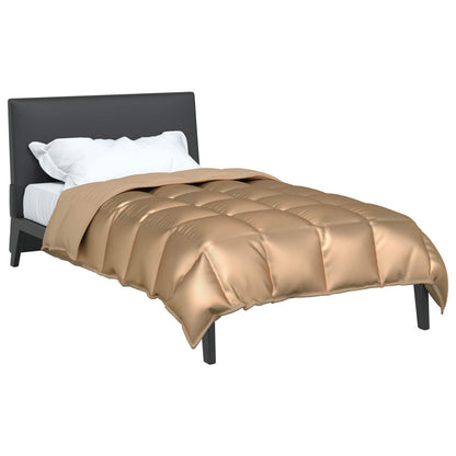 vidaXL Winter Duvet Gold 135 x 220 cm Satin and Microfiber