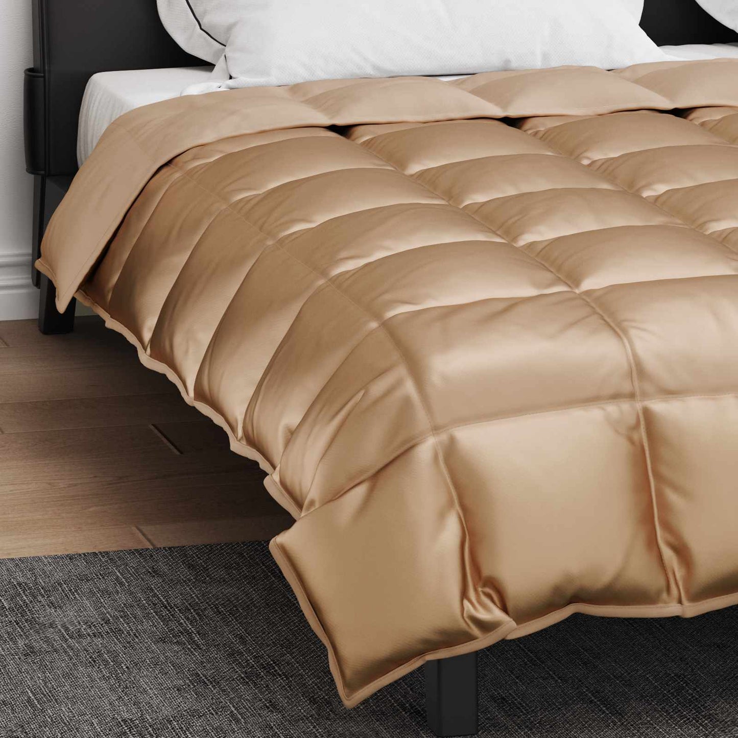 vidaXL Winter Duvet Gold 200 x 220 cm Satin and Microfiber