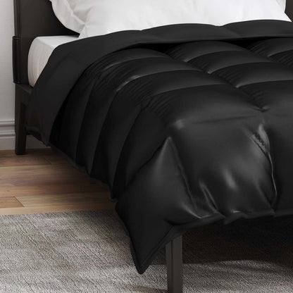 vidaXL Winter Duvet Black 135 x 200 cm Satin and Microfiber