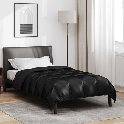 vidaXL Winter Duvet Black 135 x 200 cm Satin and Microfiber