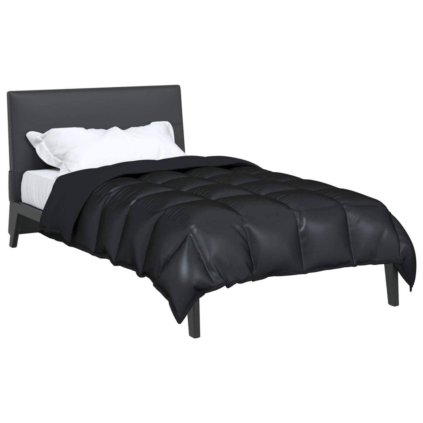 vidaXL Winter Duvet Black 135 x 200 cm Satin and Microfiber