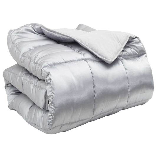 vidaXL Winter Duvet Silver 200 x 240 cm Satin and Microfiber