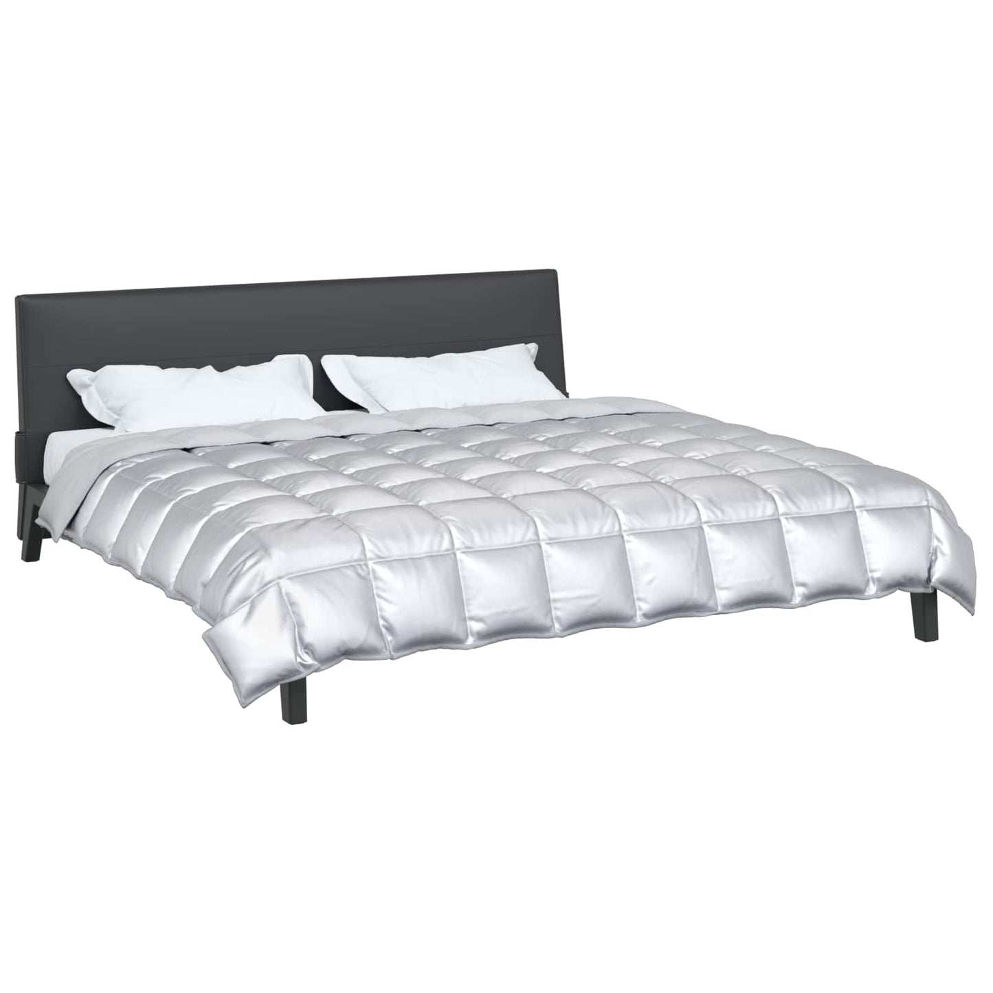 vidaXL Winter Duvet Silver 200 x 240 cm Satin and Microfiber