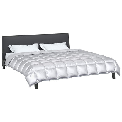 vidaXL Winter Duvet Silver 200 x 240 cm Satin and Microfiber