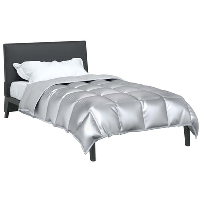 vidaXL Winter Duvet Silver 135 x 220 cm Satin and Microfiber