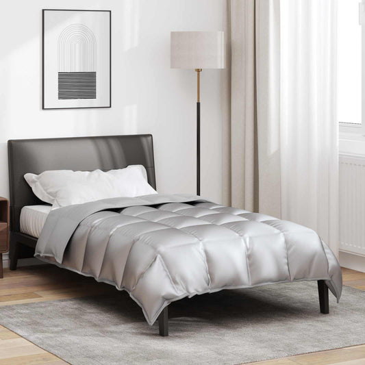 vidaXL Winter Duvet Silver 155 x 220 cm Satin and Microfiber