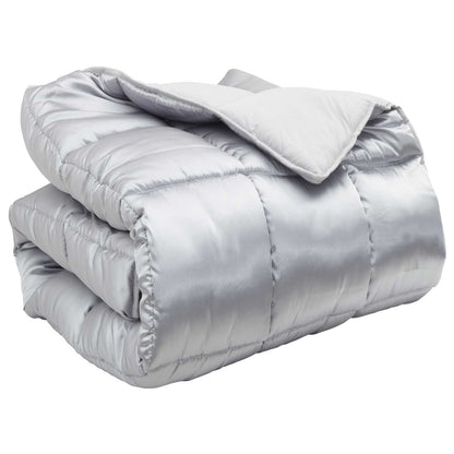 vidaXL Winter Duvet Silver 155 x 220 cm Satin and Microfiber