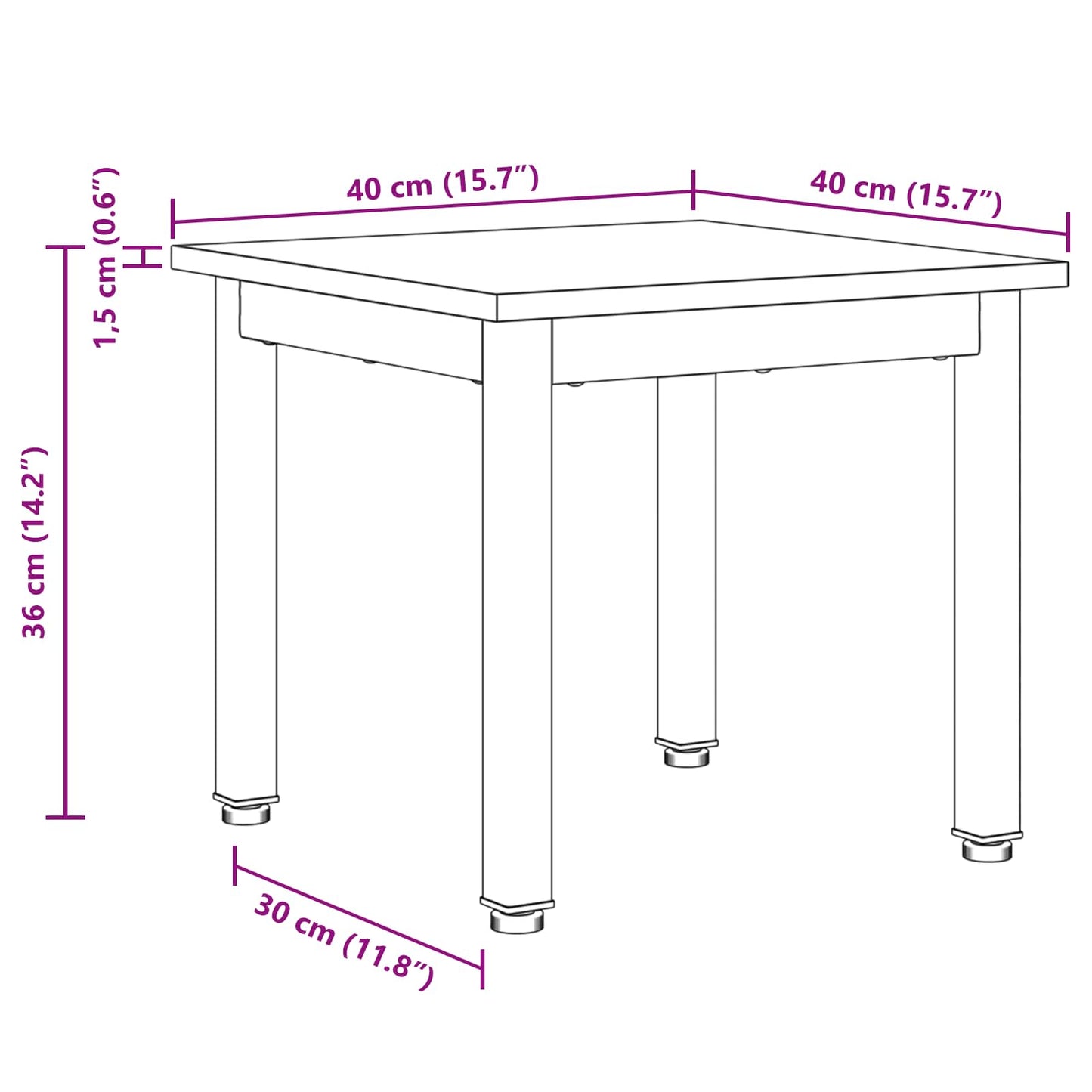 vidaXL Coffee Table Old Wood 40 x 40 x 36 cm Engineered Wood