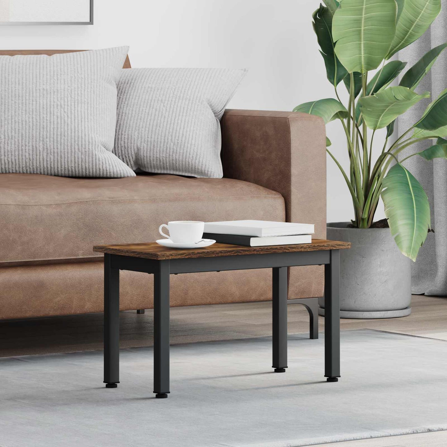vidaXL Coffee Table Smoke Oak 60 x 30 x 36 cm Engineered Wood
