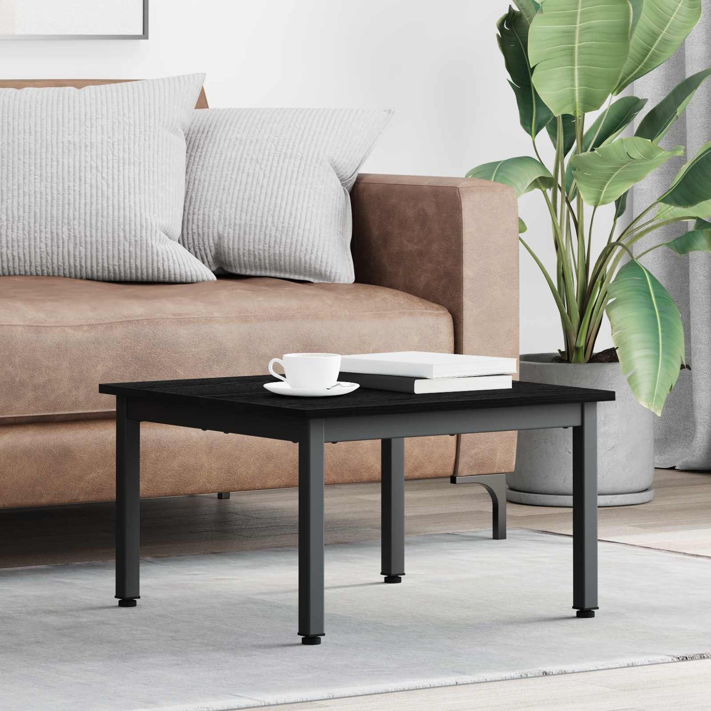 vidaXL Coffee Table Black Oak 60 x 60 x 36 cm Engineered Wood