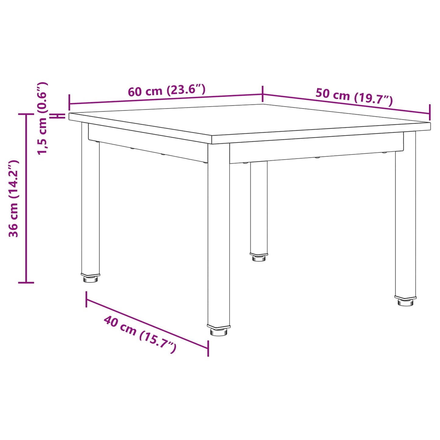 vidaXL Coffee Table Old Wood 60 x 50 x 36 cm Engineered Wood