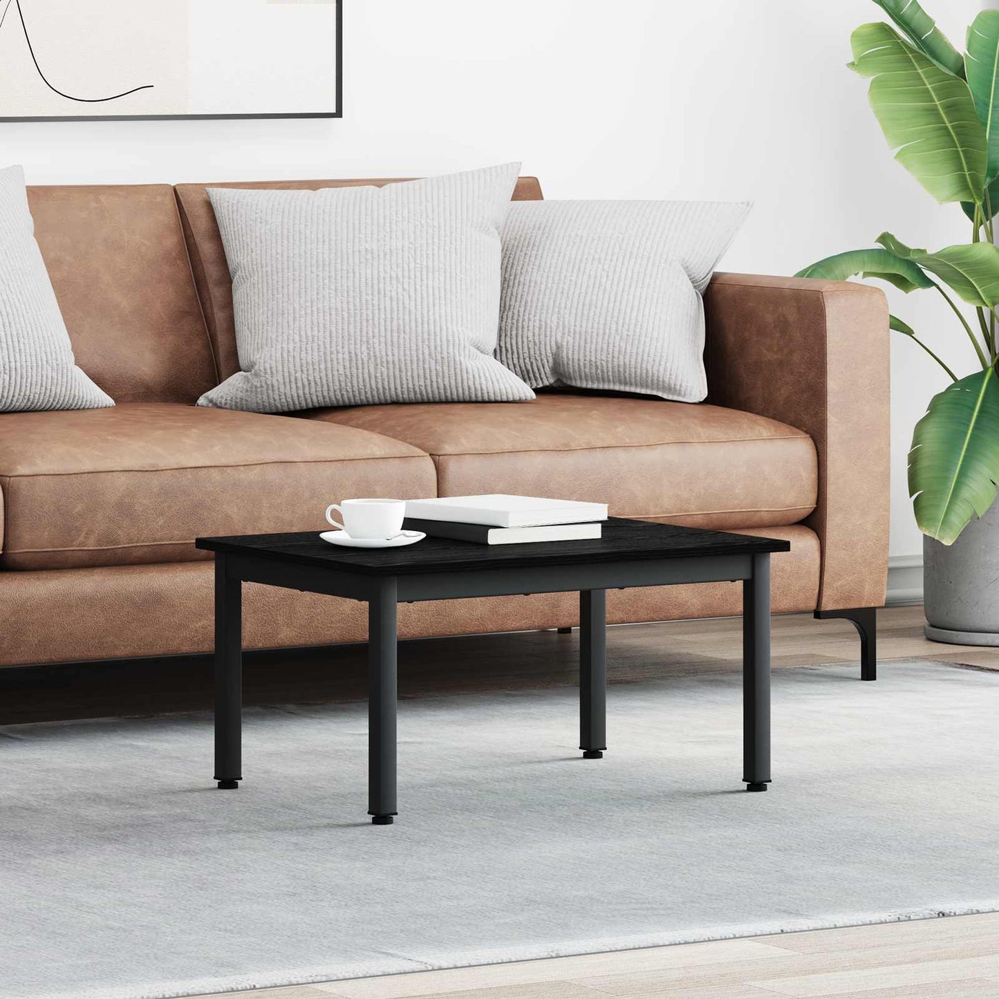 vidaXL Coffee Table Black Oak 70 x 50 x 36 cm Engineered Wood