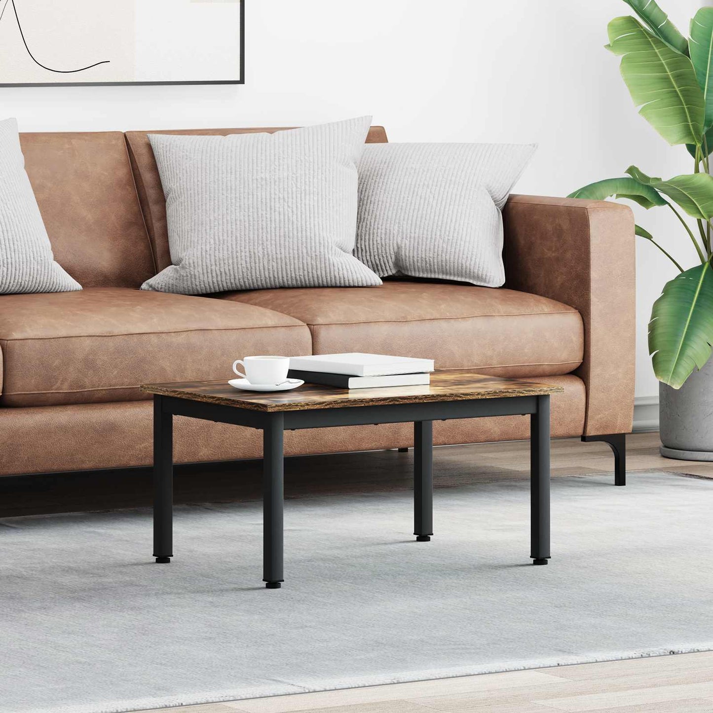 vidaXL Coffee Table Smoke Oak 70 x 50 x 36 cm Engineered Wood