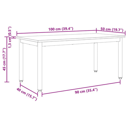 vidaXL Coffee Table Black Oak 100 x 50 x 45 cm Engineered Wood
