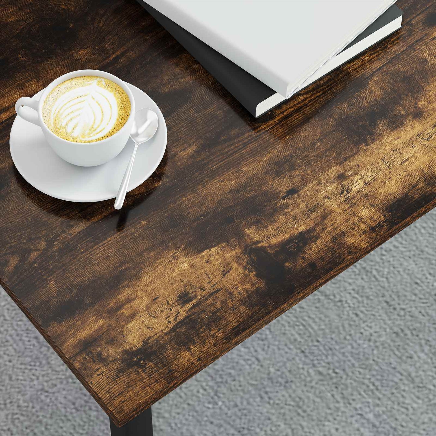 vidaXL Coffee Table Smoke Oak 100 x 50 x 45 cm Engineered Wood