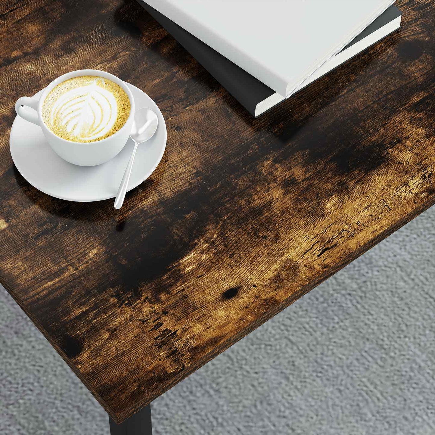 vidaXL Coffee Table Smoke Oak 100 x 100 x 45 cm Engineered Wood