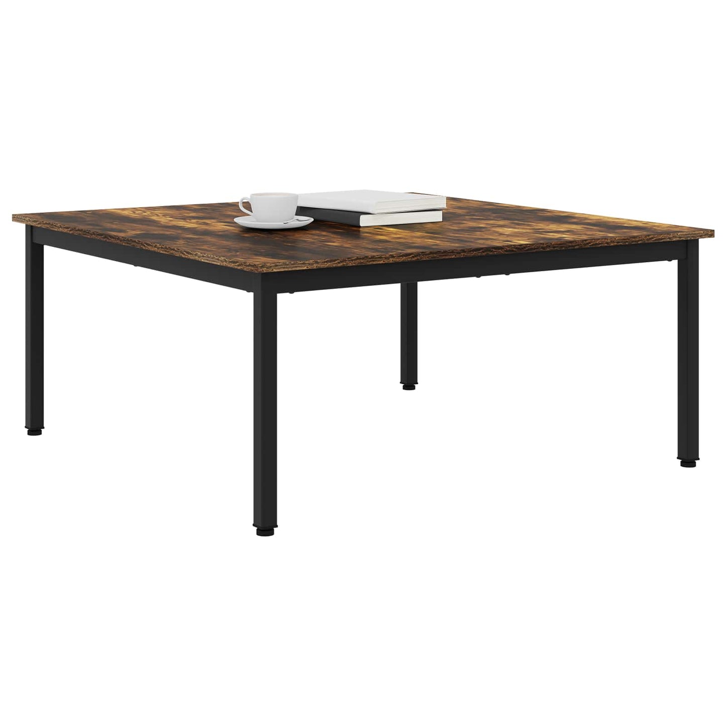 vidaXL Coffee Table Smoke Oak 100 x 100 x 45 cm Engineered Wood