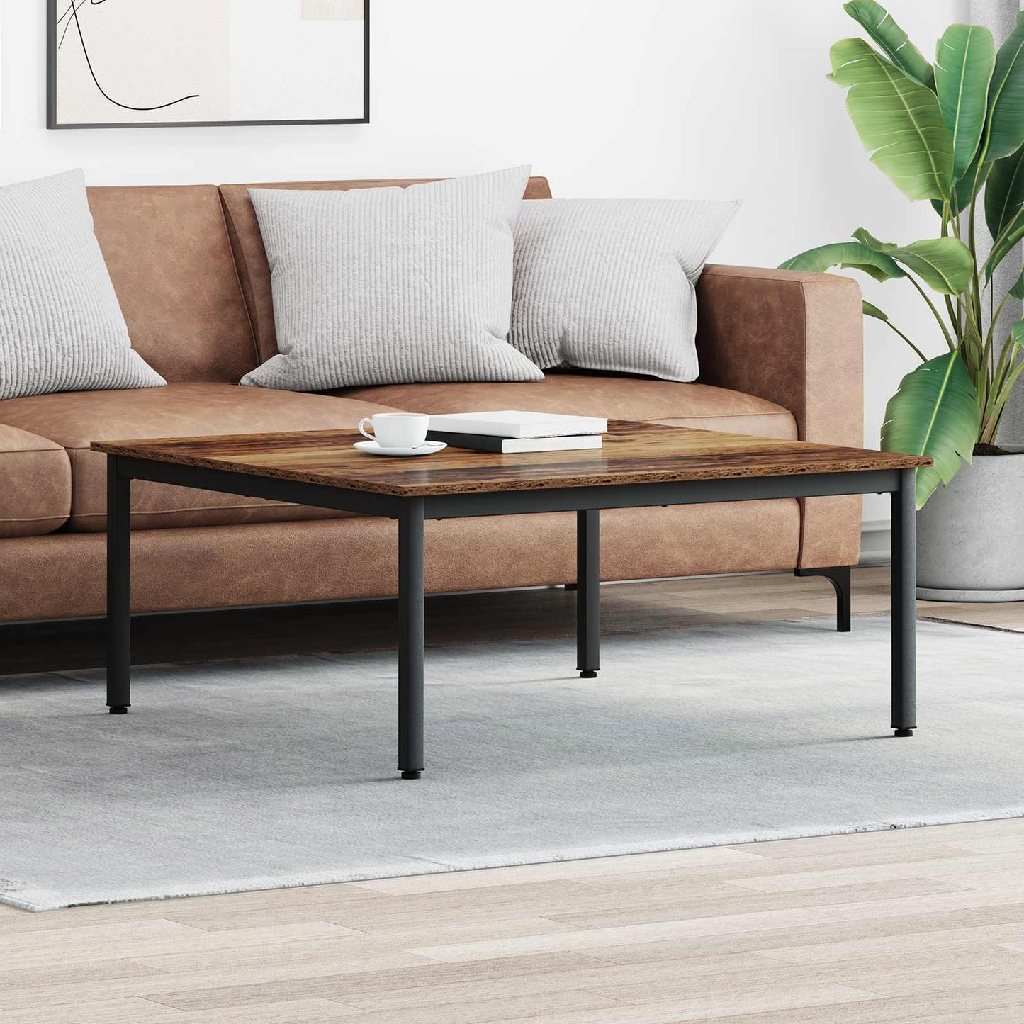 vidaXL Coffee Table Old Wood 100 x 100 x 45 cm Engineered Wood