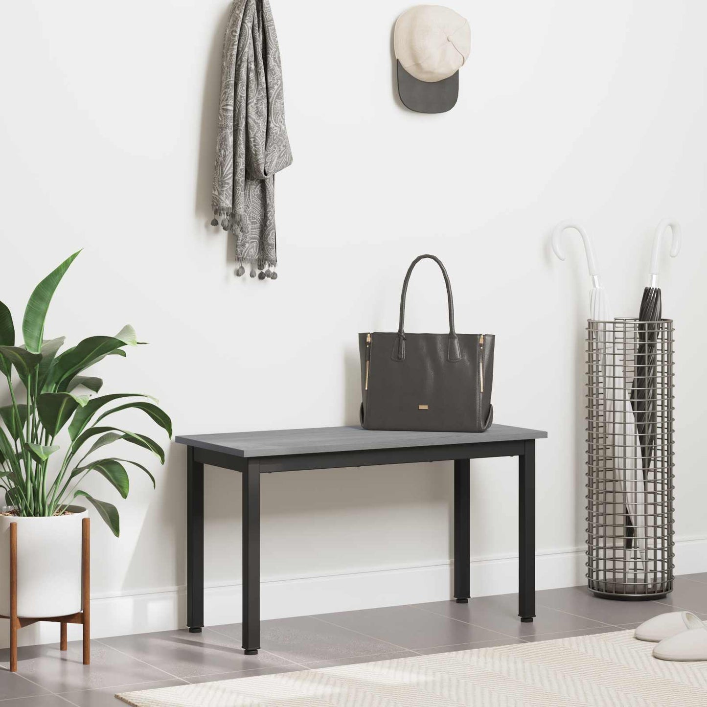 vidaXL Bench Grey Sonoma 80 x 35 x 45 cm Engineered Wood