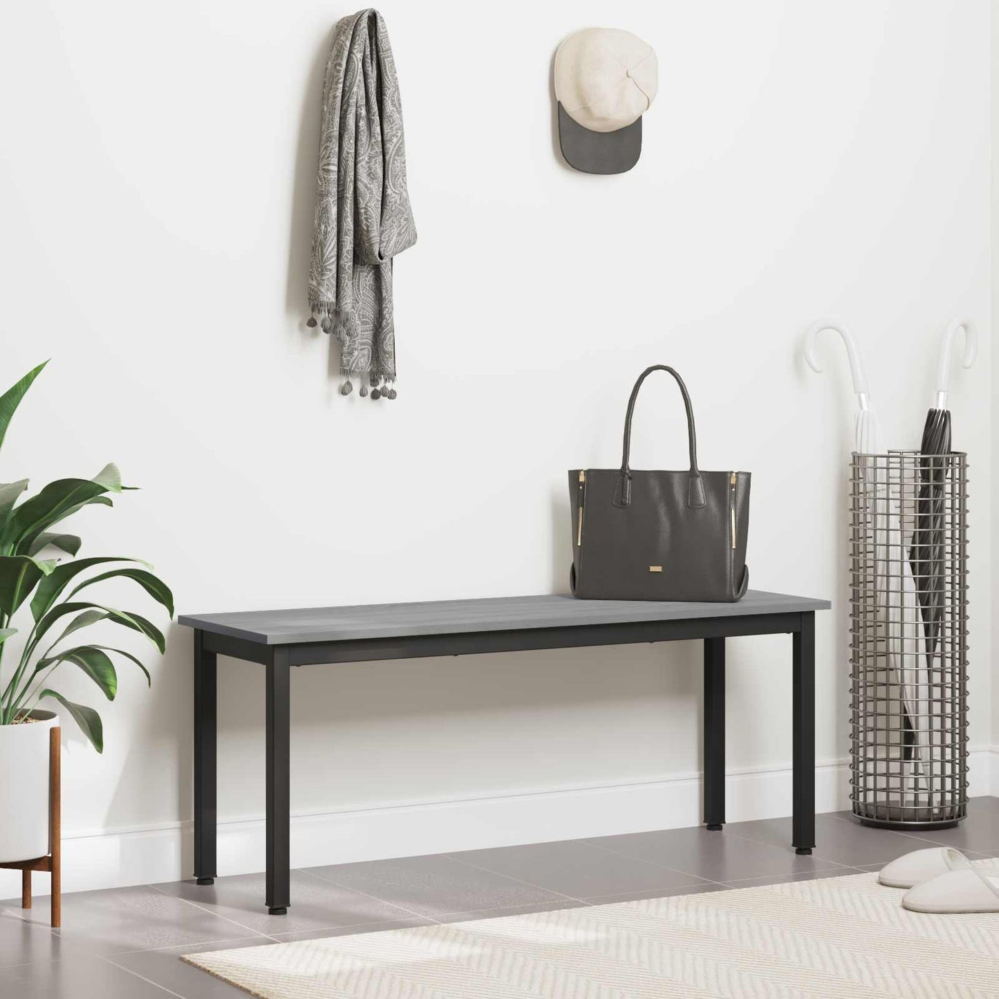 vidaXL Bench Grey Sonoma 110 x 35 x 45 cm Engineered Wood