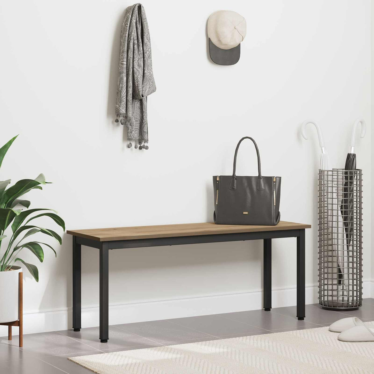 vidaXL Bench Artisan Oak 110 x 35 x 45 cm Engineered Wood