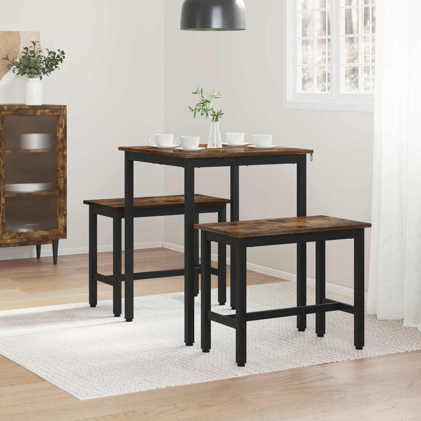 vidaXL Dining Tables 60 x 60 x 75 cm Engineered Wood Smoked Oak Square