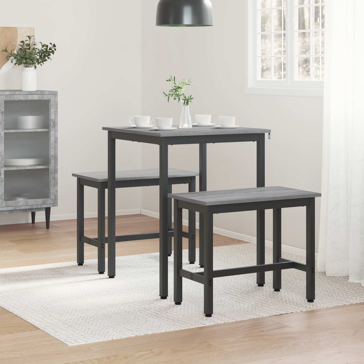 vidaXL Dining Tables 60 x 60 x 75 cm Engineered Wood Grey Sonoma