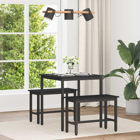 vidaXL Dining Tables 70 x 70 x 75 cm Engineered Wood Black Oak Square