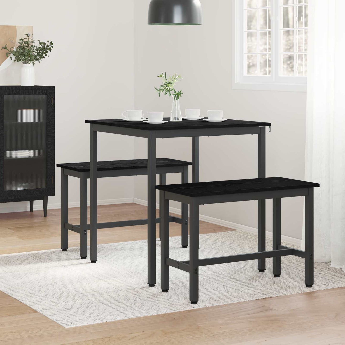vidaXL Dining Tables 70 x 70 x 75 cm Engineered Wood Black Oak Square