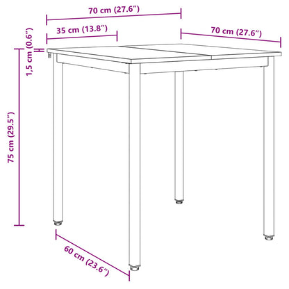 vidaXL Dining Tables 70 x 70 x 75 cm Engineered Wood Black Oak Square