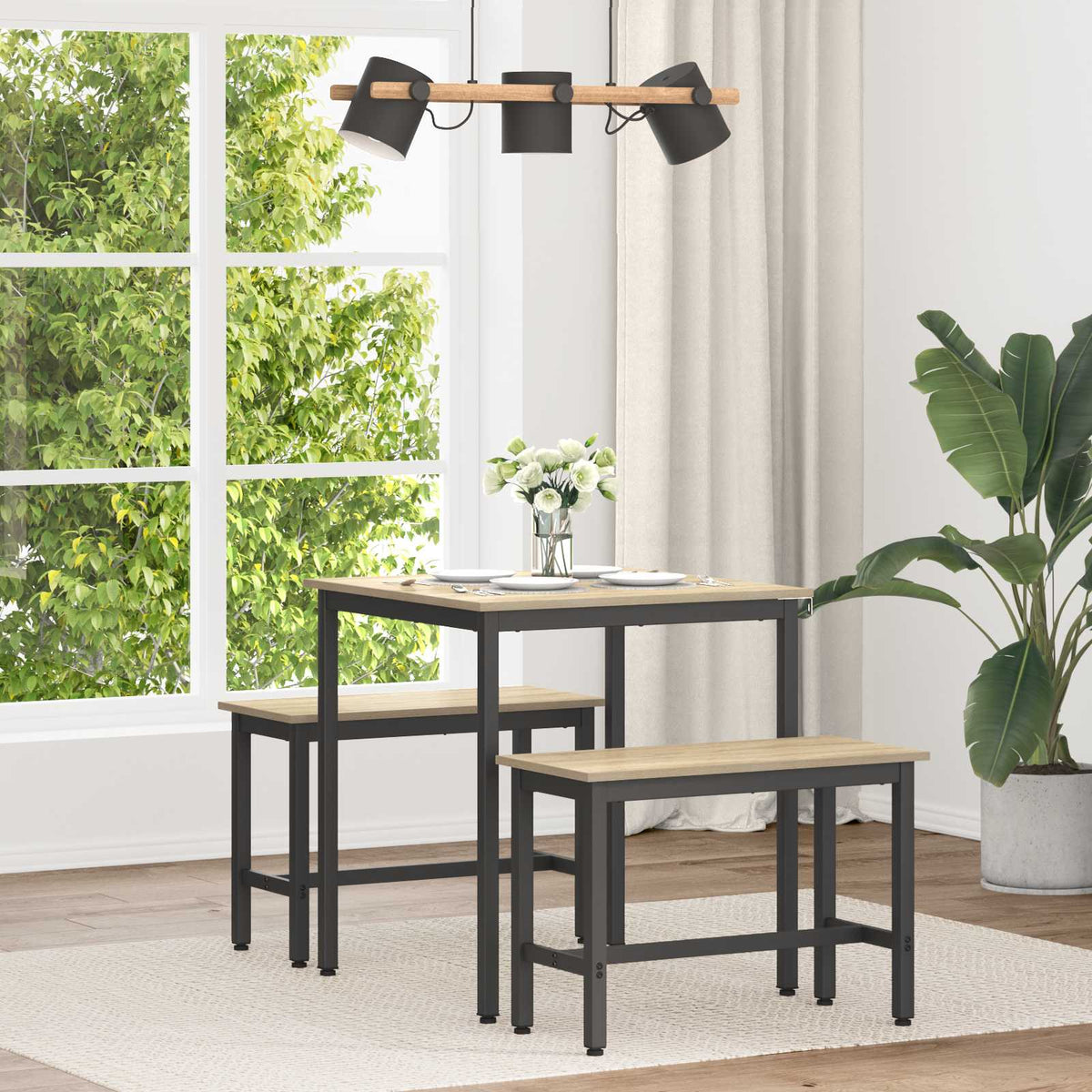 vidaXL Dining Tables 70 x 70 x 75 cm Engineered Wood Sonoma Oak Square