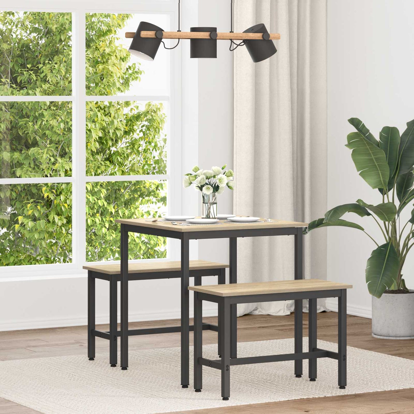 vidaXL Dining Tables 70 x 70 x 75 cm Engineered Wood Sonoma Oak Square