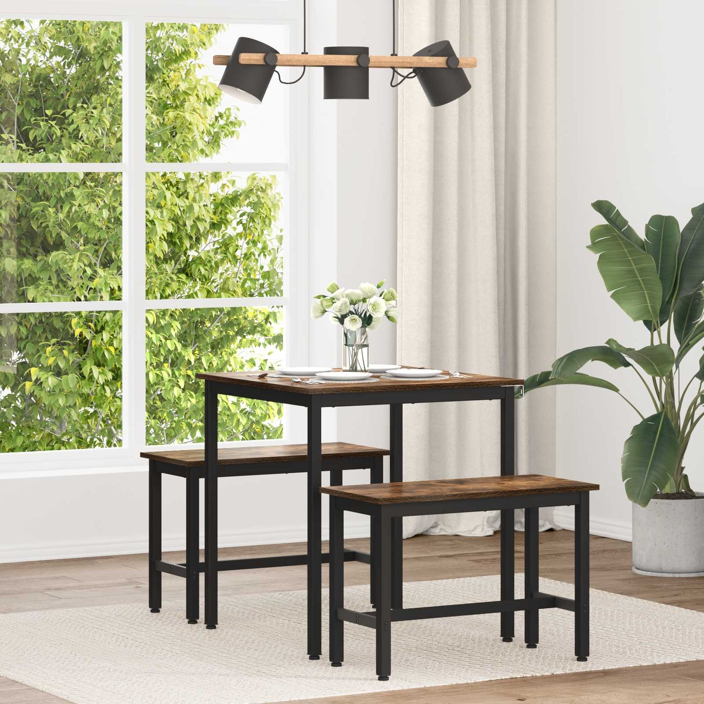 vidaXL Dining Tables 70 x 70 x 75 cm Engineered Wood Smoked Oak Square