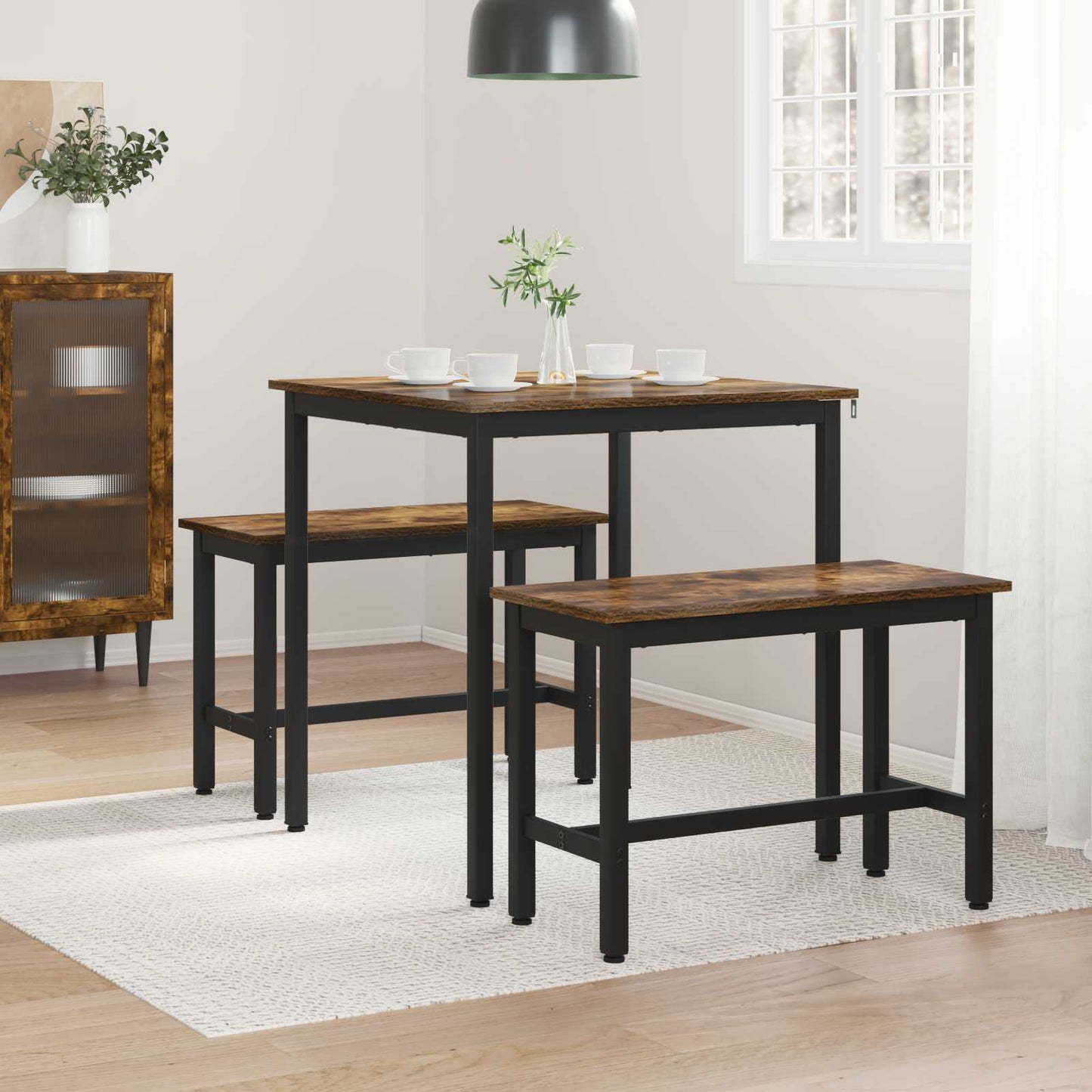 vidaXL Dining Tables 70 x 70 x 75 cm Engineered Wood Smoked Oak Square
