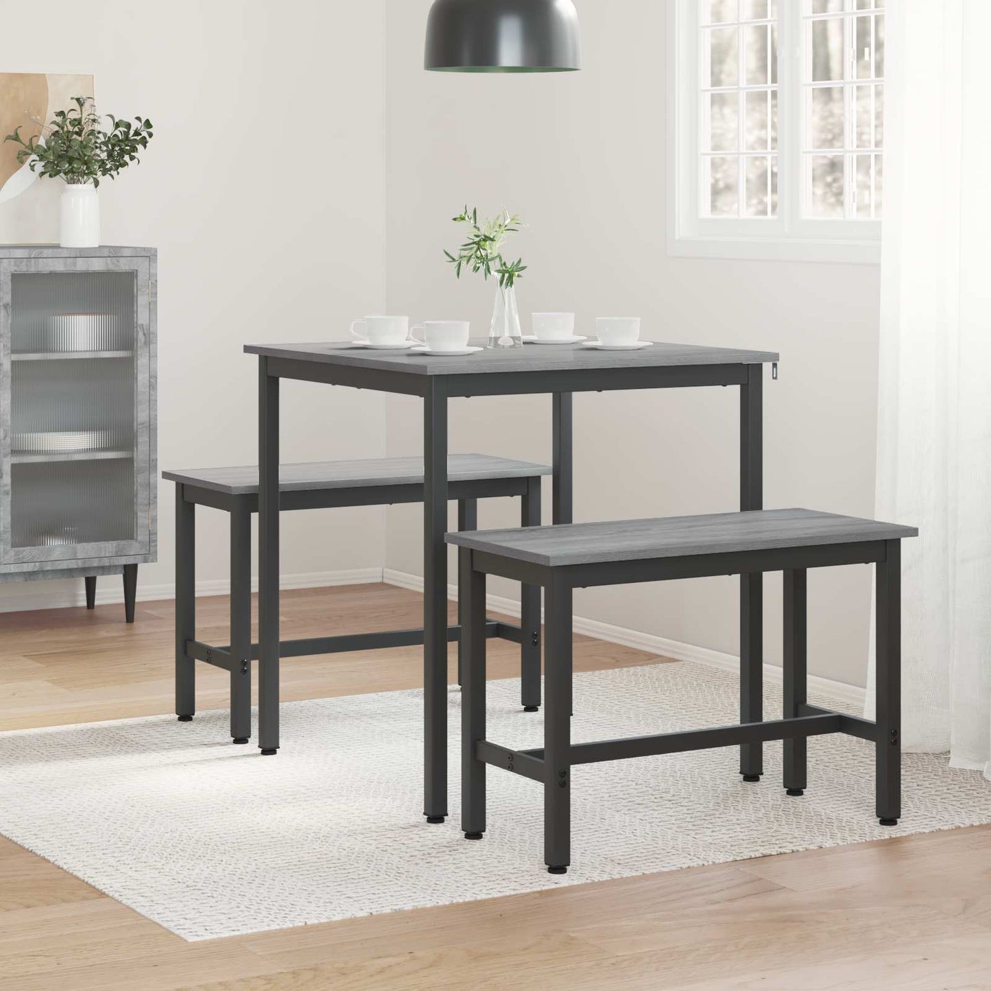 vidaXL Dining Tables 70 x 70 x 75 cm Engineered Wood Grey Sonoma