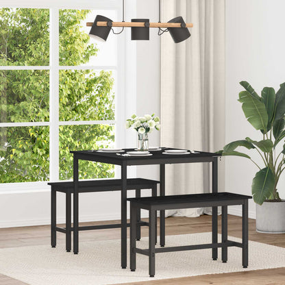 vidaXL Dining Tables 80 x 80 x 75 cm Engineered Wood Black Oak Square