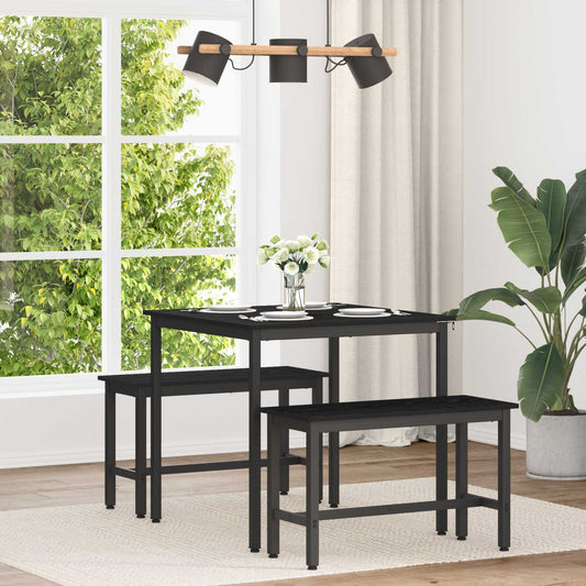 vidaXL Dining Tables 80 x 80 x 75 cm Engineered Wood Black Oak Square