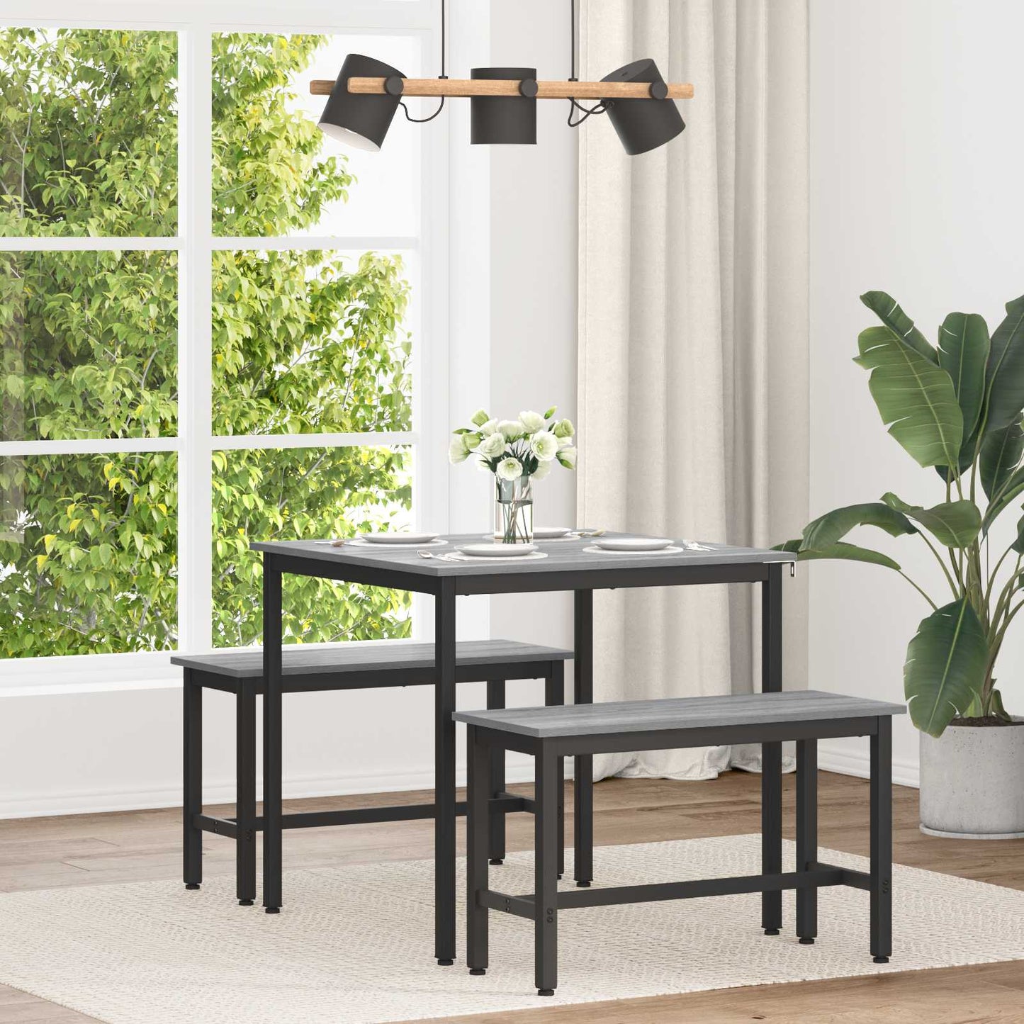 vidaXL Dining Tables 80 x 80 x 75 cm Engineered Wood Grey Sonoma